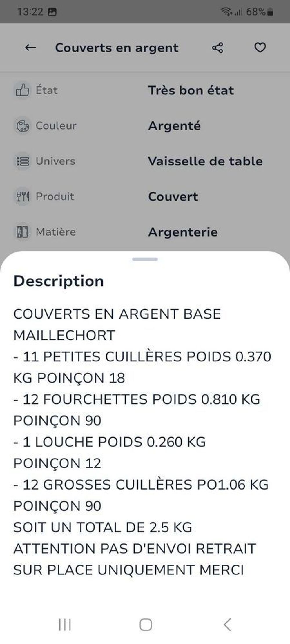 COUVERTS EN ARGENT Electroménager