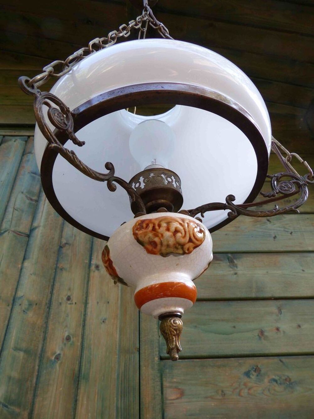 SUSPENSION EN OPALINE BLANCHE Décoration