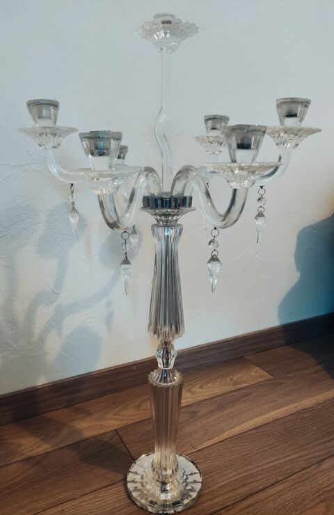 Chandelier en verre ancien   Grande taille 88 cm  lgance baroque 230 Nice (06)