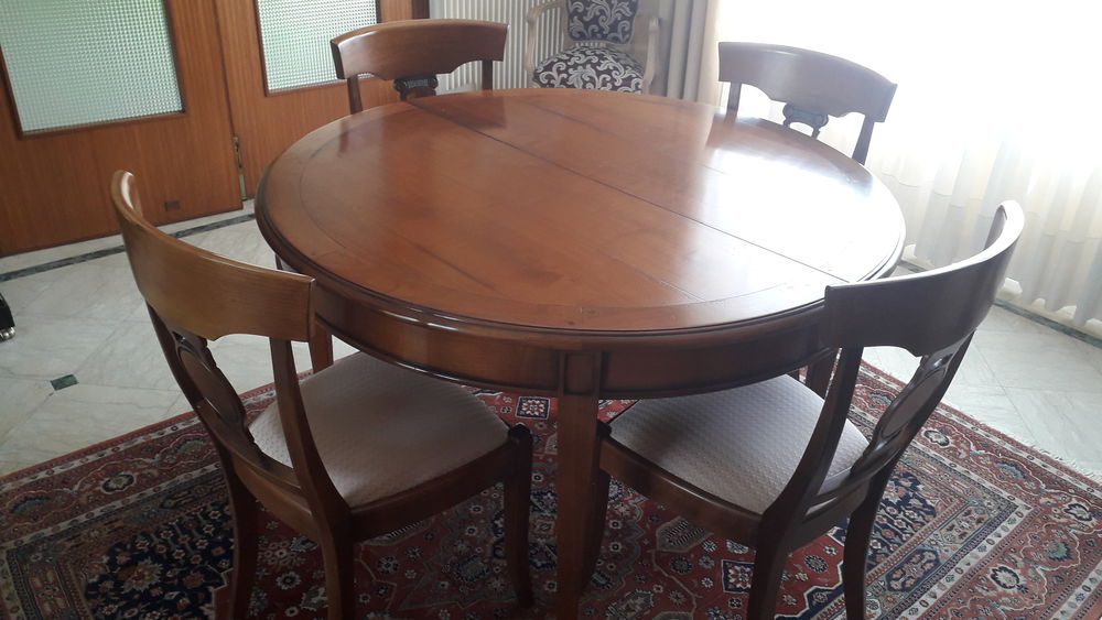 Ensemble salle &agrave; manger merisier/noyer Roche-Bobois Meubles