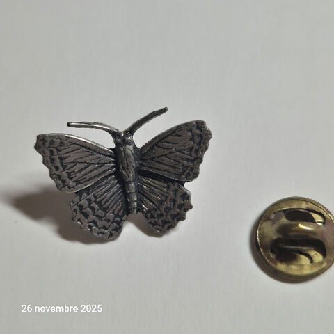Un papillon en pin's  en tain ,  pour chapeau, veste, 2 Saumur (49)