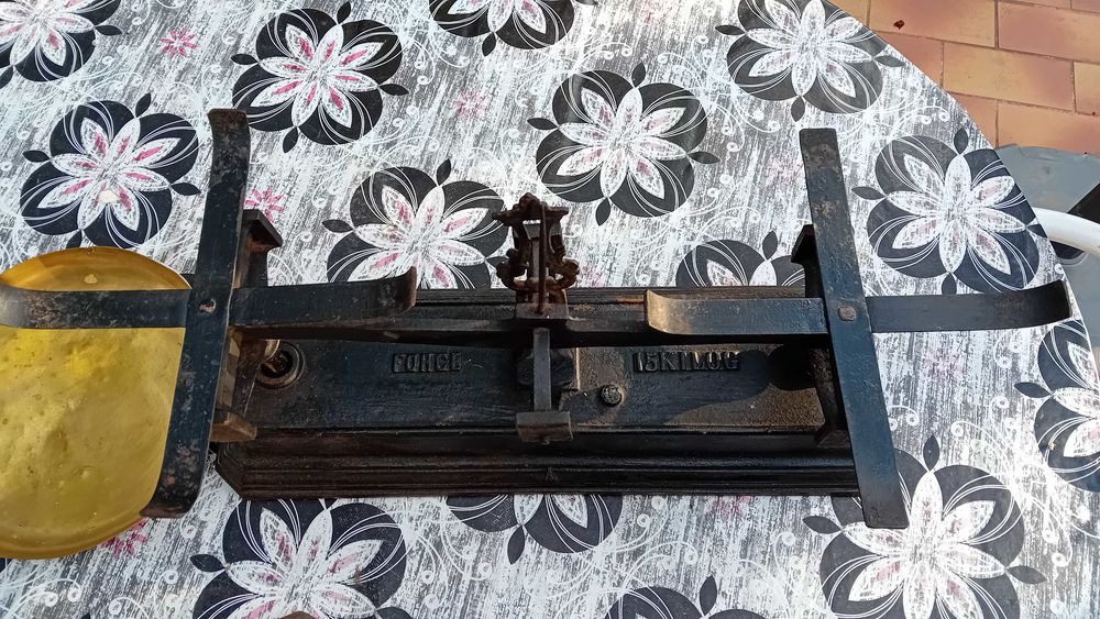 BALANCE A PLATEAUX FORCE 15 KG AVEC SERIE POIDS EN FONTE 