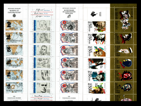 5 Carnets de timbres neufs 1988 à1992 12 Ayguesvives (31)