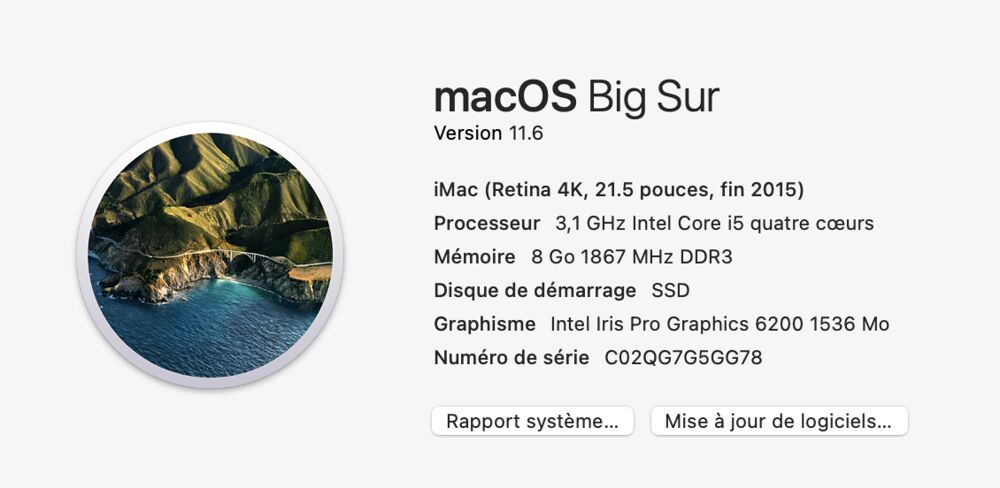 iMac Retina 4K fin 2015 SSD Matériel informatique