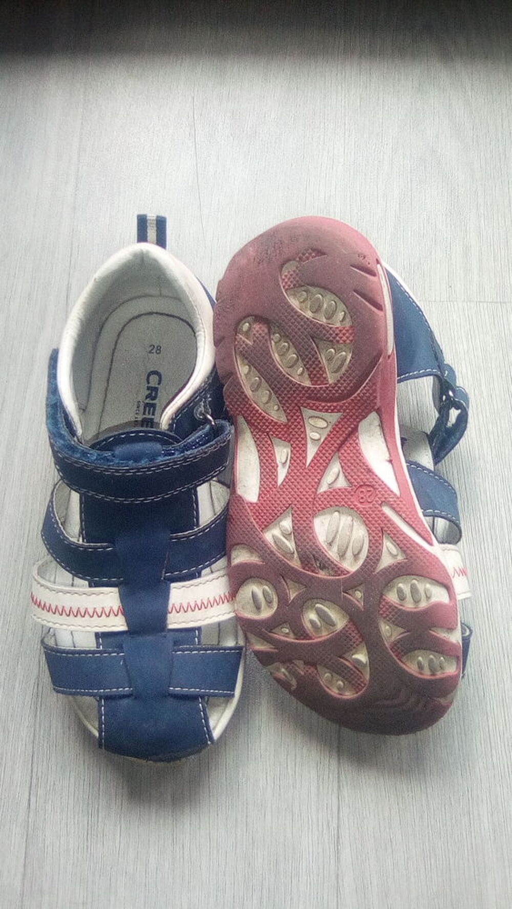 Sandale bleu en cuir Chaussures