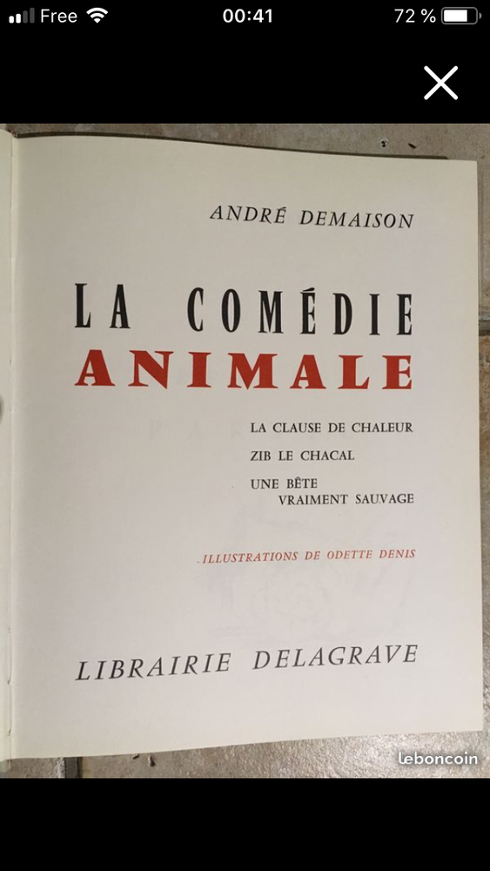 Livre ancien broch&eacute; La com&eacute;die animale 
Livres et BD