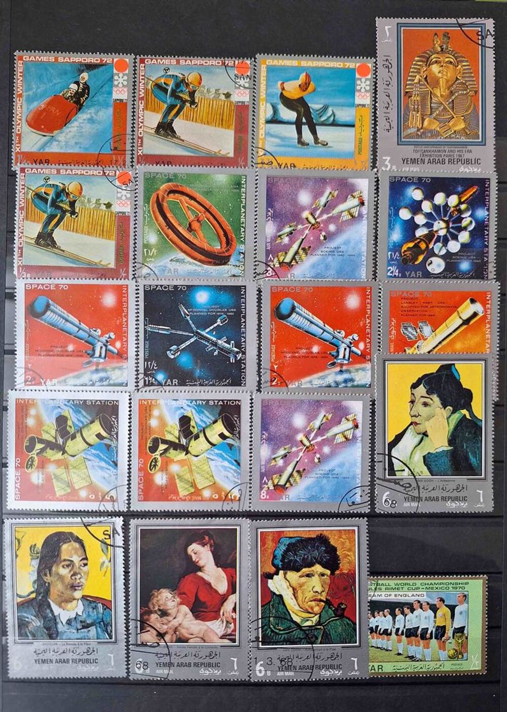 S&eacute;rie de timbres de collection du Y&eacute;men du sud 