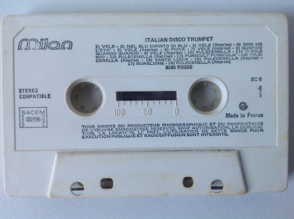 NINI ROSSO ITALIAN DISCO TRUMPET K7 Envoi Possible
CD et vinyles