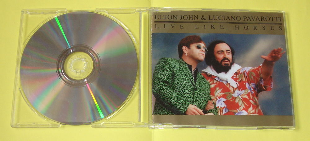 ELTON JOHN + LUCIANO PAVAROTTI -CD 4 titres-LIVE LIKE HORSES CD et vinyles