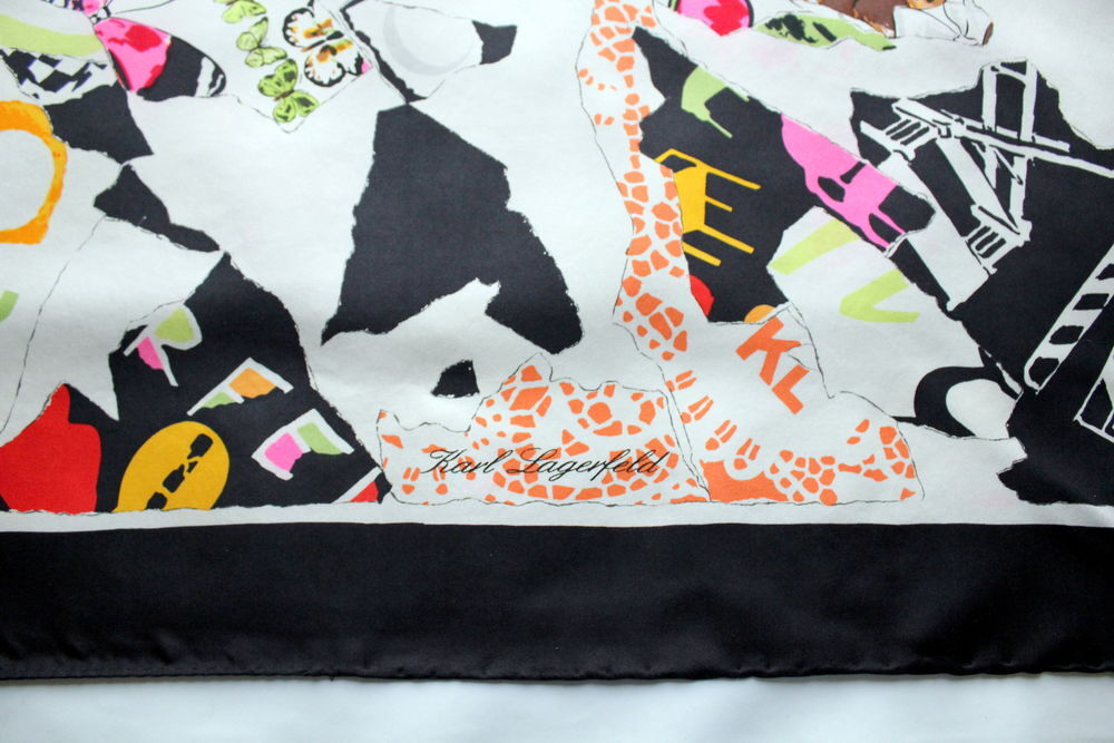 Foulard soie Sun Moon KARL LAGERFELD 1994 Vêtements