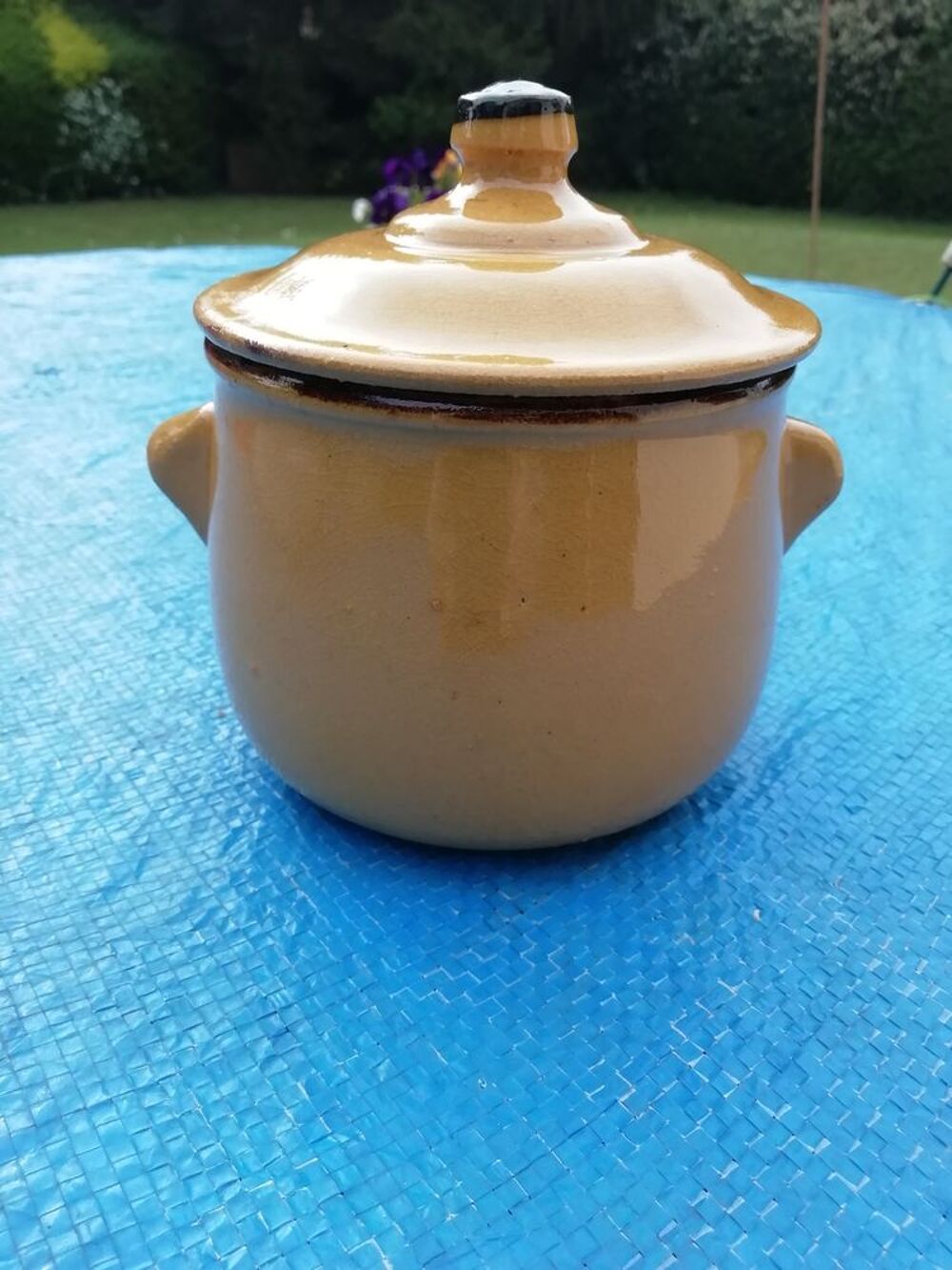 Petite poubelle de table porcelaine ocre Cuisine