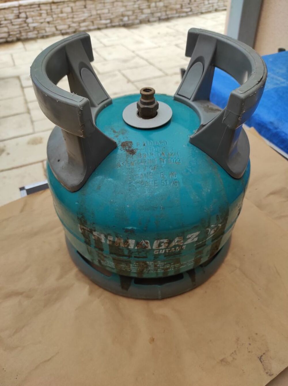 bouteille gaz vide twiny BUTANE pointrolle Poign&eacute;e Bouchon Bricolage