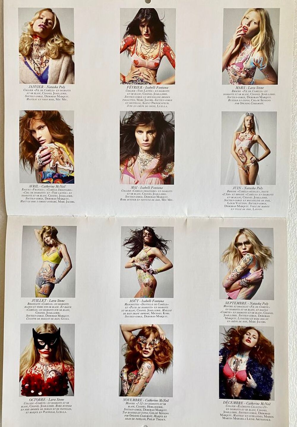 Vogue PARIS - le calendrier 2008 - Mario Sorrenti - tatouage 