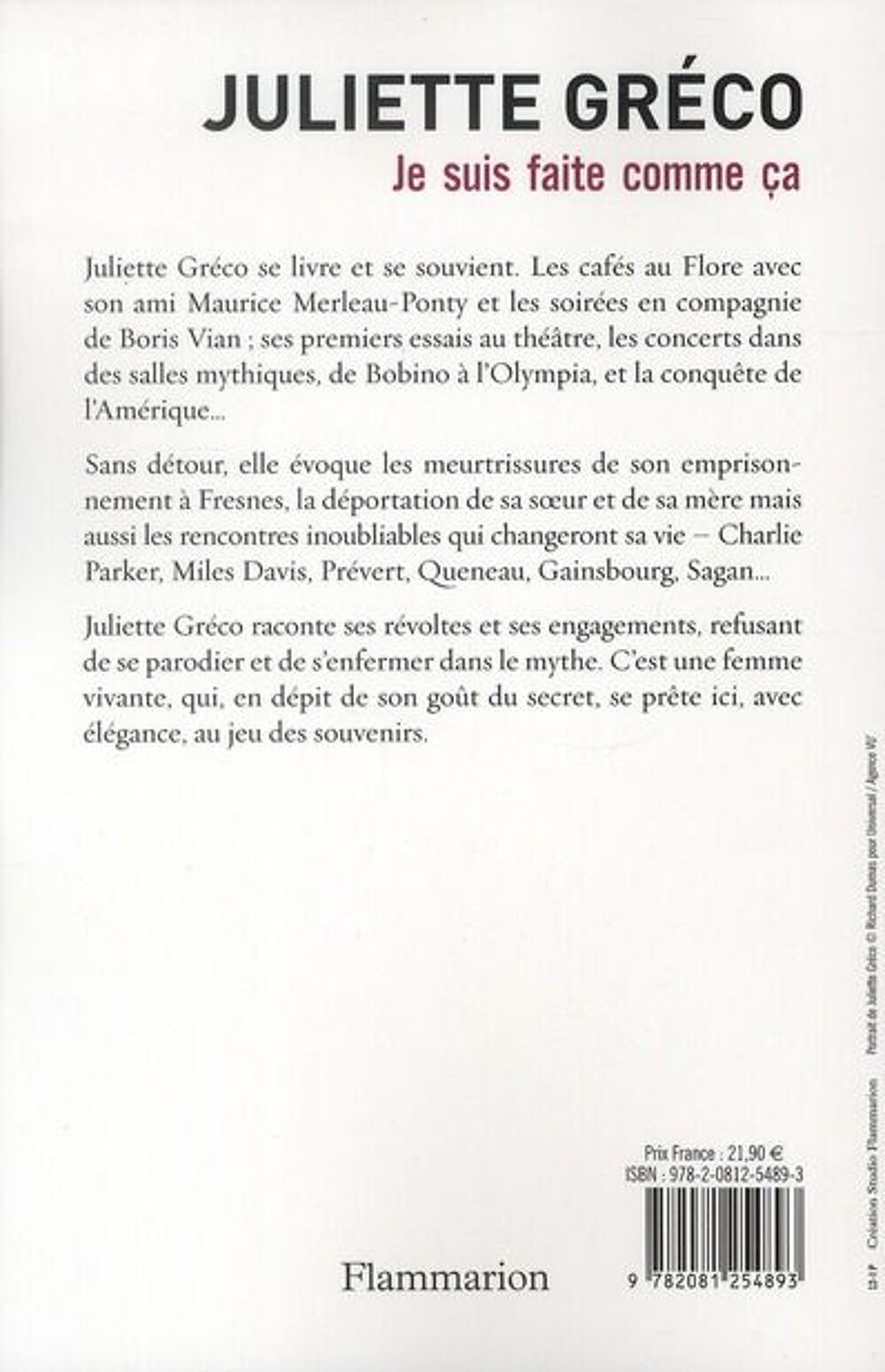 Je suis faite comme &ccedil;a (Juliette Gr&eacute;co) Livres et BD