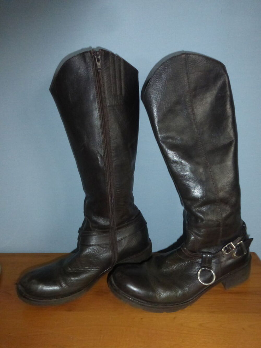 BOTTE CAVALIERE cuir marron 38/39 Chaussures