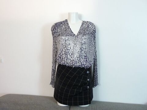 Blouse/ Top en Viscose Imprim� Violet et Blanc- Idano 60 Paris 15 (75)