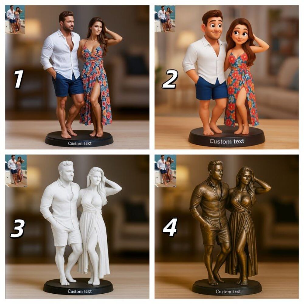 Statuette 3D personnalis&eacute;e &agrave; partir d'une photo. Cadeau fou. Décoration