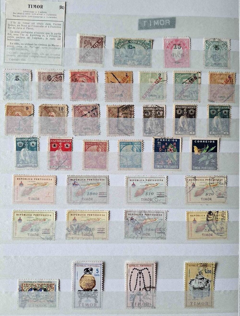 S&eacute;rie de timbres de collection de Timor 
