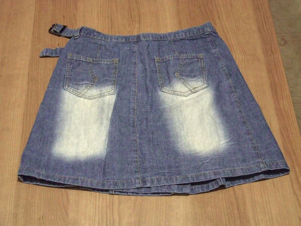 Jupe portefeuille en jeans, JENNYFER, Bleu et blanc, T. 36 Vtements