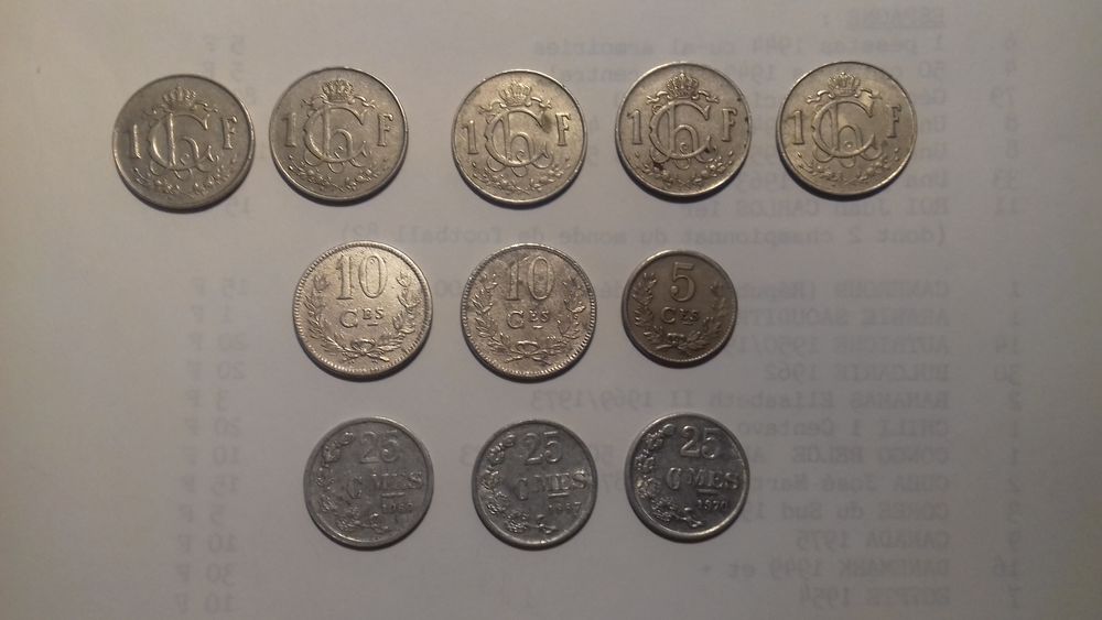 MONNAIE du LUXEMBOURG 1860 &agrave; 1970 