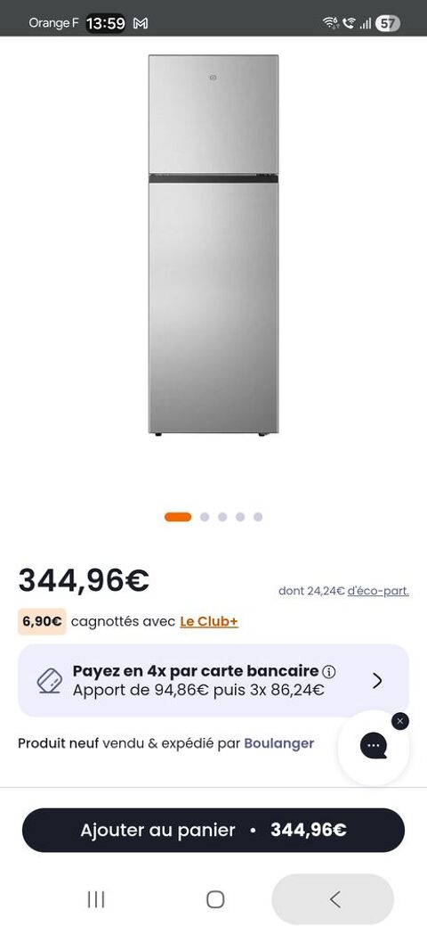 Réfrigérateur Congélateur Boulanger Essentiel 150 Nice (06)