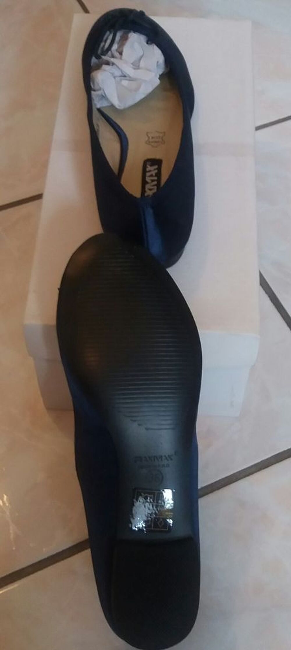 Ballerines chaussures plate bleu marine Raxmax neuves - P 36 Chaussures