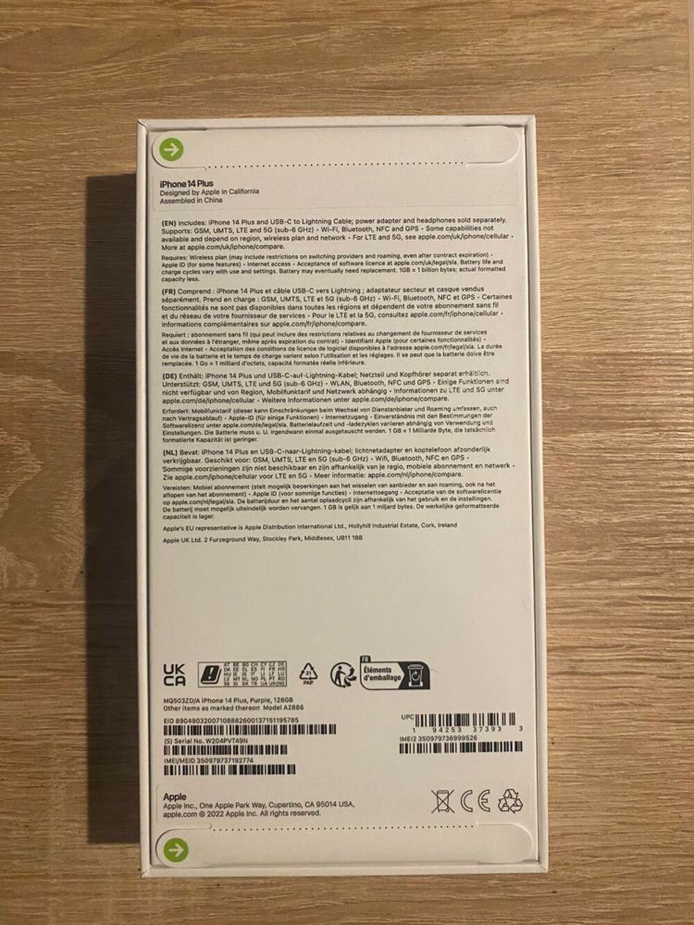 Apple Iphone 14 Plus (128 Go) - Neuf - Mauve Téléphones et tablettes