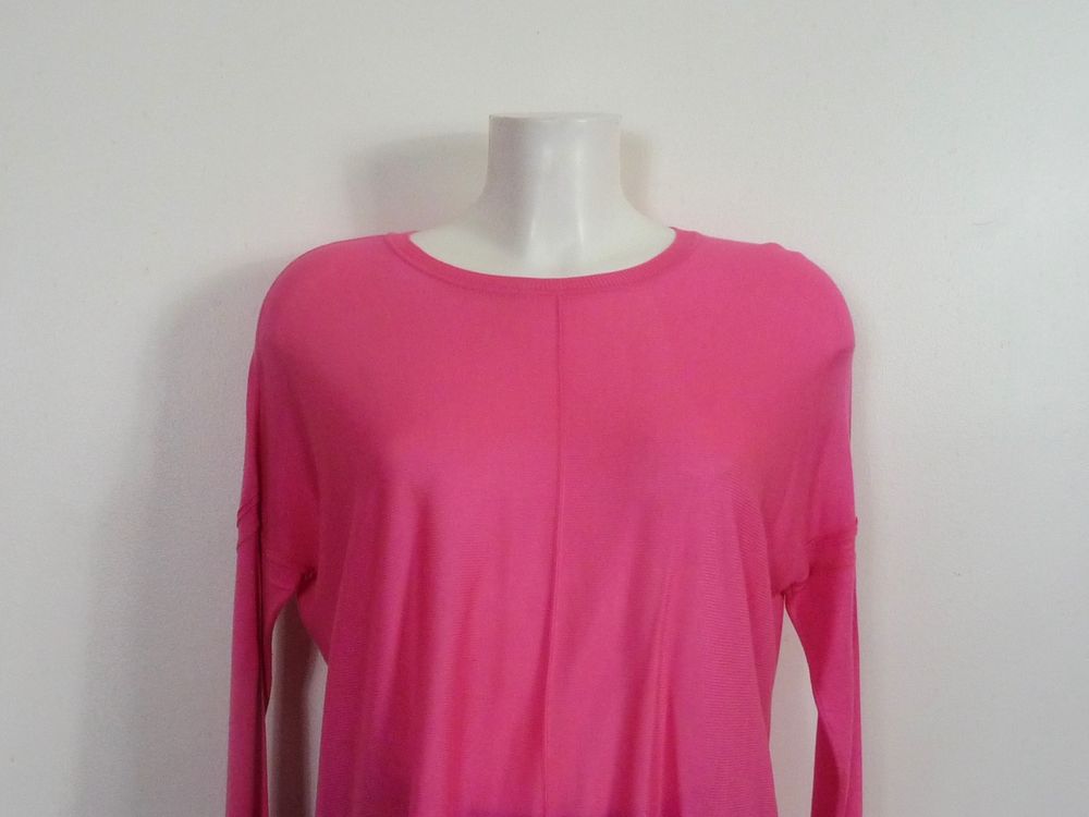 Pull L&eacute;ger Rose Plus Long dans le Dos Manches Longues- H&amp;M Vêtements