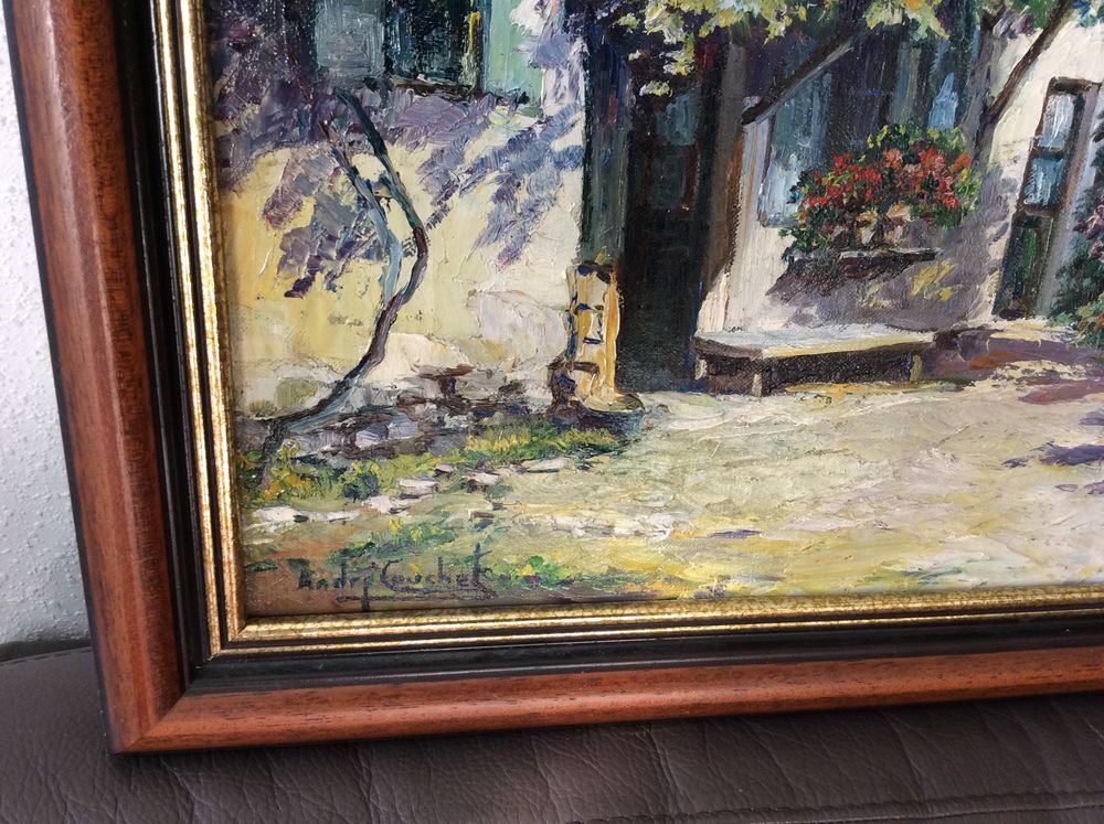 Tableau HST Andr&eacute; Couchet Vieilles Maisons Hautes Pyr&eacute;n&eacute;es Décoration