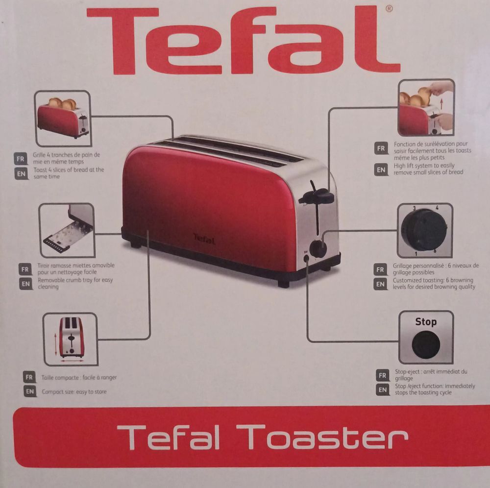 Grille-Pain Neuf Rouge Tefal Electroménager