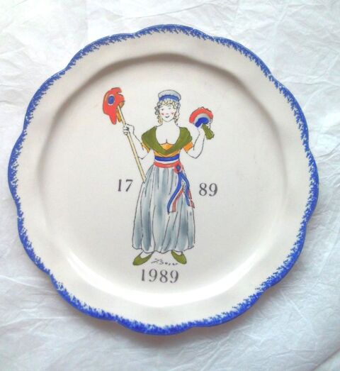Assiette bicentenaire R�volution peinte main-Po�t Laval 8 Villeurbanne (69)