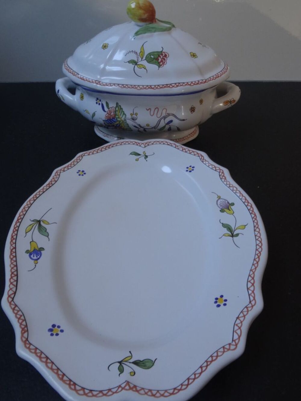 Ensemble fa&iuml;ence d&eacute;corative 3 pi&egrave;ces, neuf Décoration