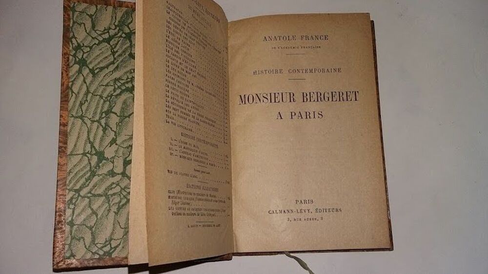 Monsieur Bergeret A Paris Anatole France; 1923 
Livres et BD