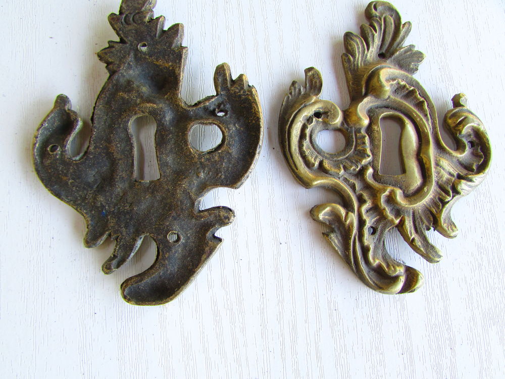 Lot de 7 entr&eacute;es de serrure en bronze, pour meubles anciens Bricolage