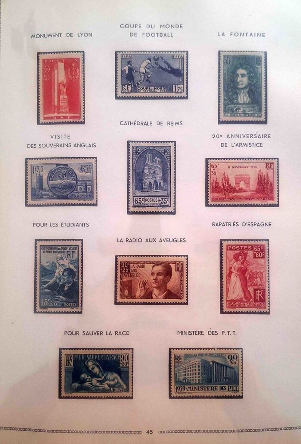 S&eacute;rie de timbres de collection de France G05 