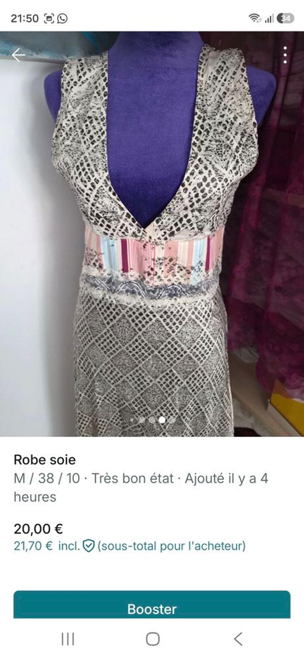 Robe soie tr&egrave;s bon &eacute;tat Vêtements