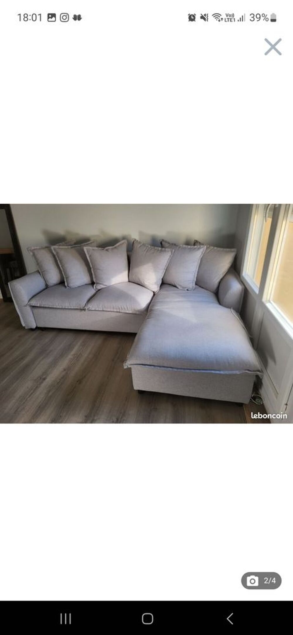 Canap&eacute; angle droit convertible BOBOCHIC Meubles