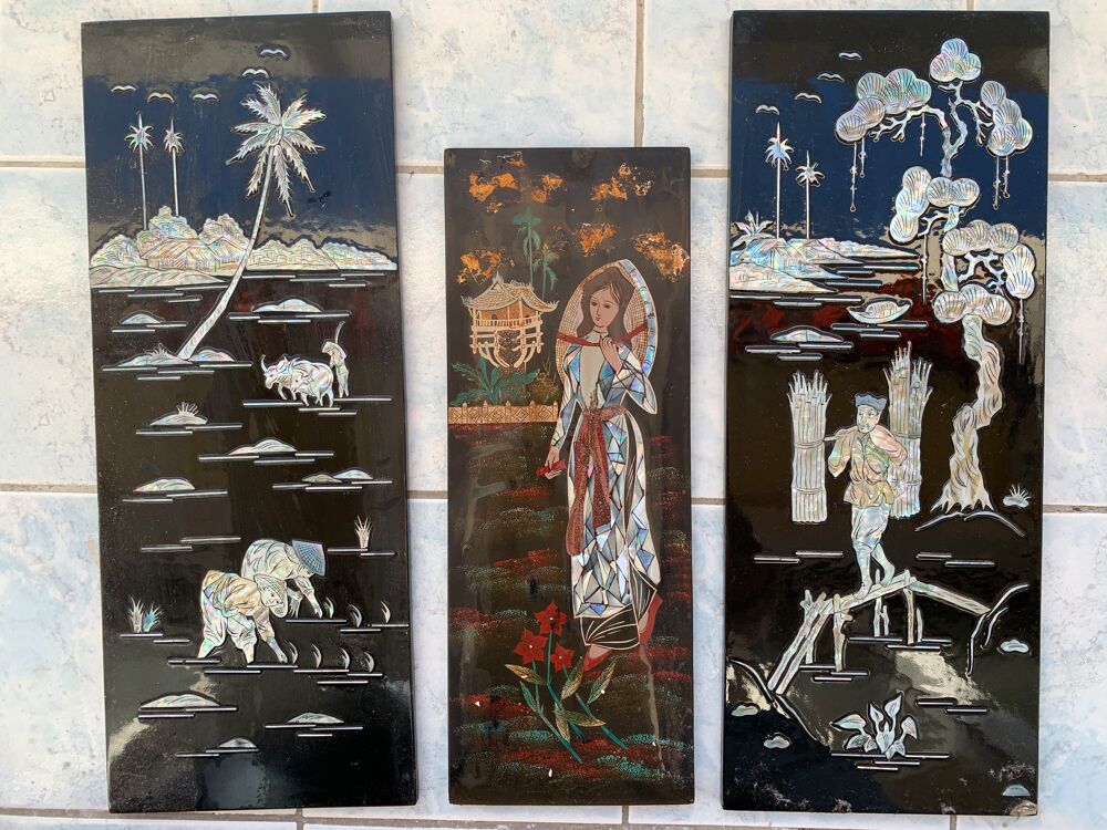 Tableaux chinois et reliques, plateau Décoration