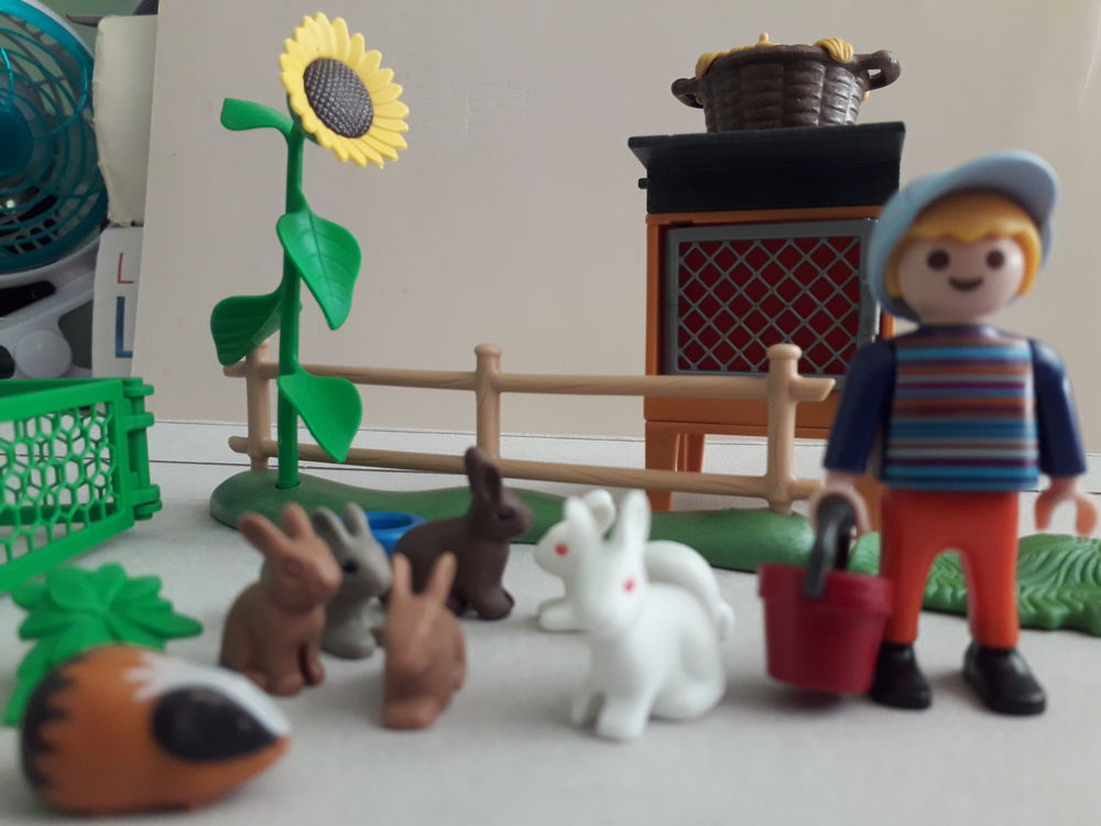 PLAYMOBIL r&eacute;f 5123 : Enclos &agrave; lapin avec enfant Jeux / jouets