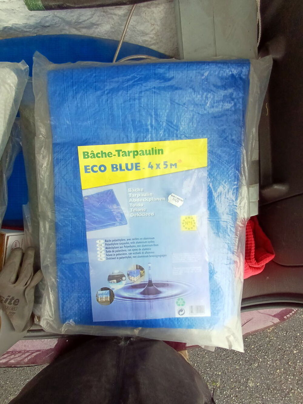 B&acirc;che poly&eacute;thyl&egrave;ne TARPAULIN ECO-BLUE 4x5m* avec ?illets Jardin