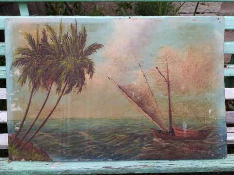 Tableau Marine Africaniste Orientaliste Signé F. Kapello 70 Loches (37)