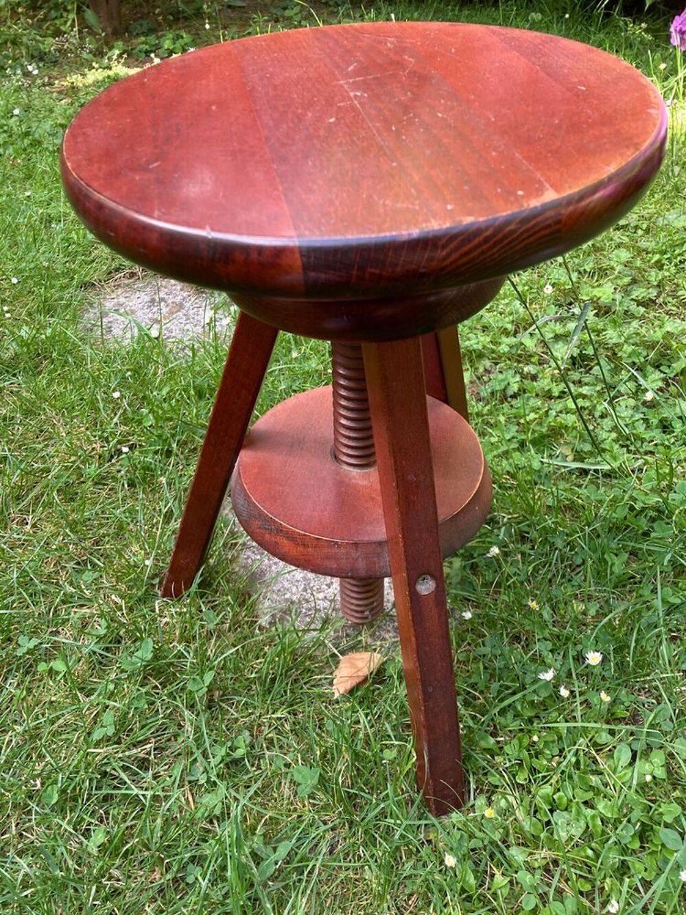 Tabouret bois r&eacute;glable &agrave; vis Meubles