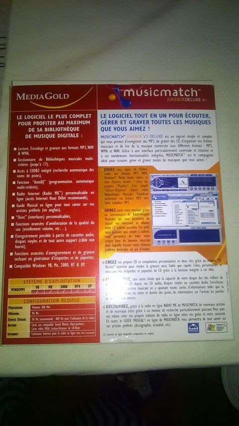 Coffret Musicmatch v7
Inclus :Radio MX
7 Talange (57)