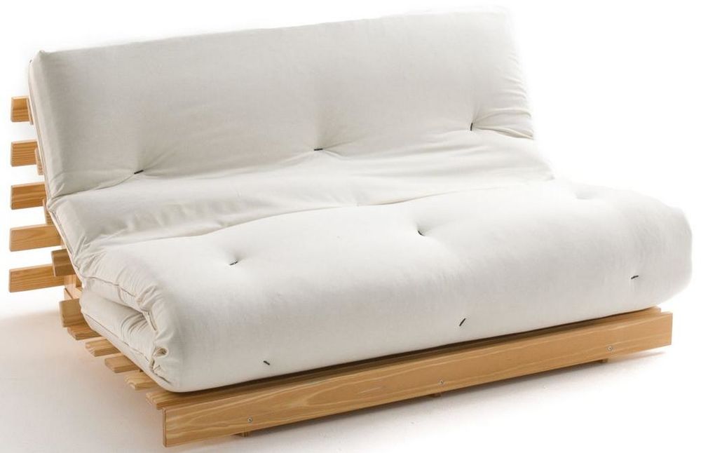 BANQUETTE-LIT bois clair vernis mont&eacute;e 140 cm Meubles