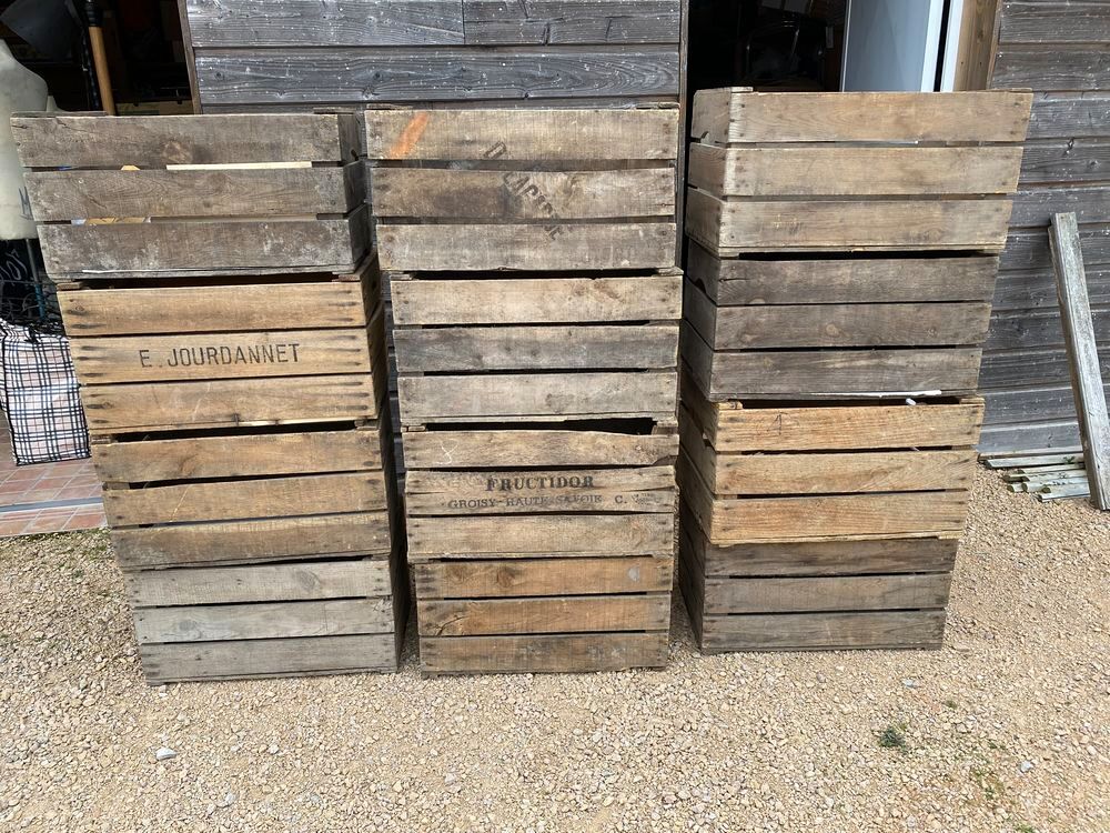 caisses &agrave; pomme en bois Dcoration