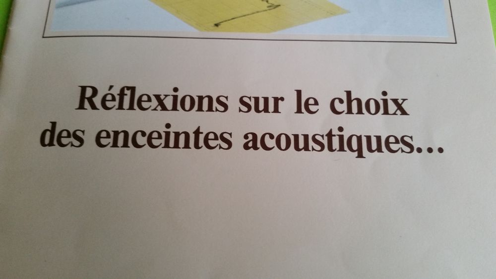 R&Eacute;FLEXION SUR LE CHOIX DES ENCEINTES ACOUSTIQUE Audio et hifi