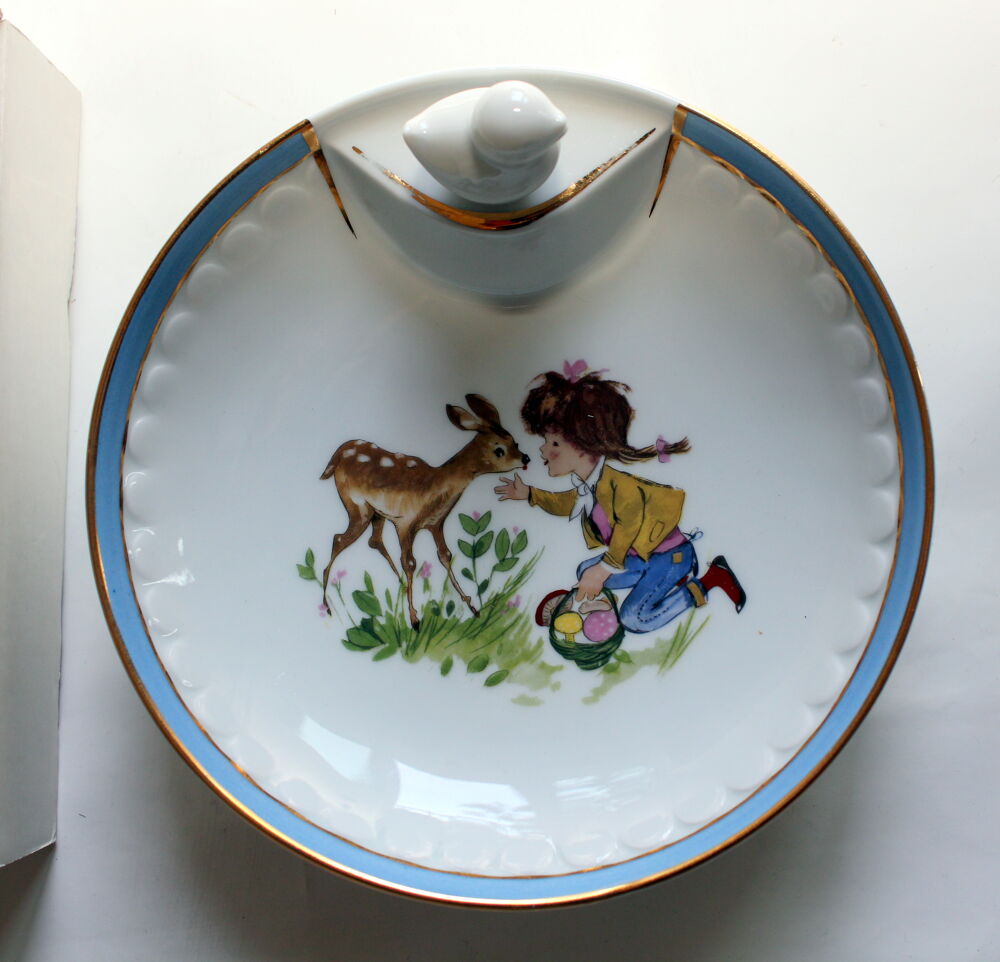 Assiette porcelaine bouillie B&eacute;b&eacute; vintage 70 Cuisine