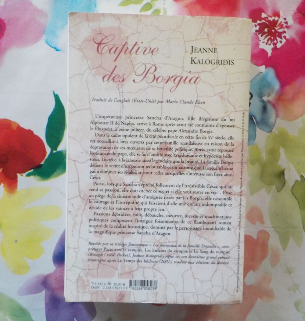 CAPTIVE DES BORGIA de Jeanne KALOGRIDIS Ed. du Rocher Livres et BD