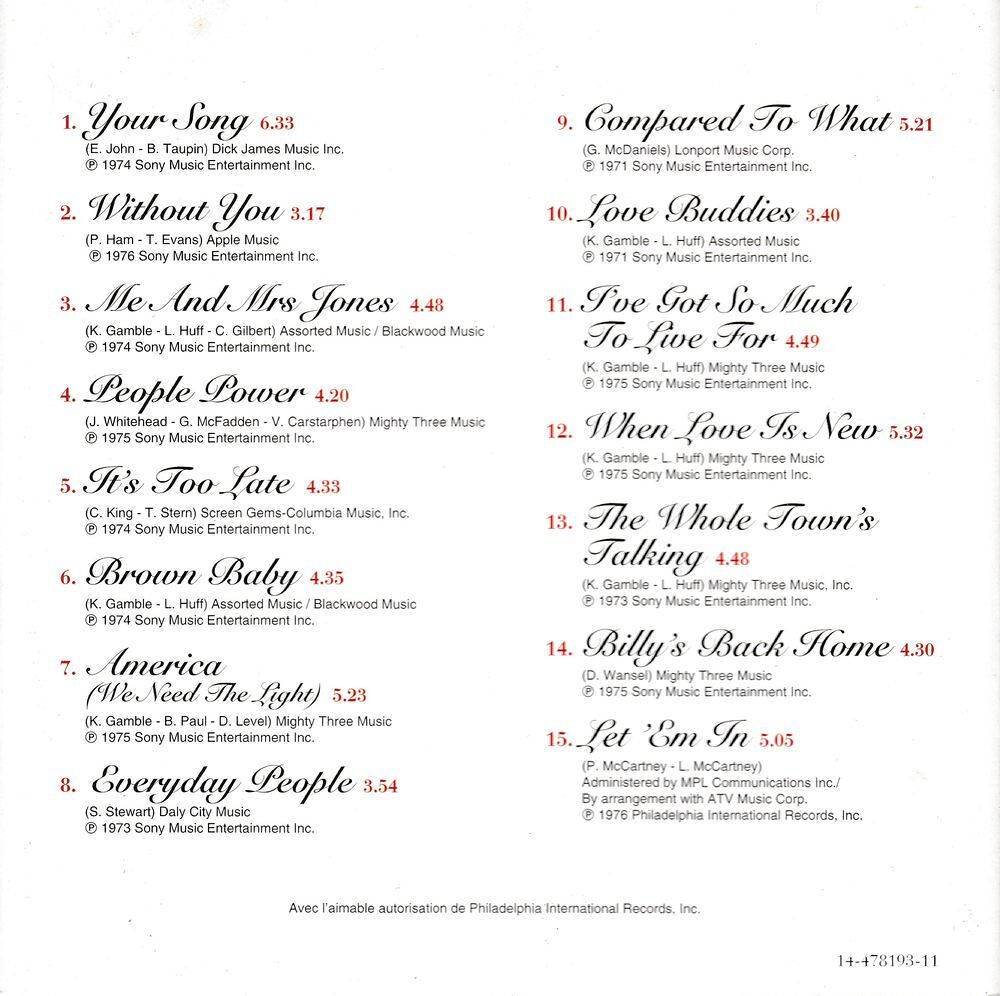 CD Billy Paul The Very Best Of CD et vinyles