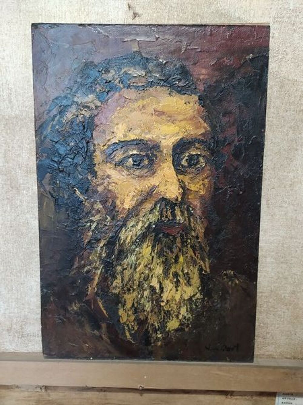 Tableau Portrait homme &agrave; barbe Dcoration